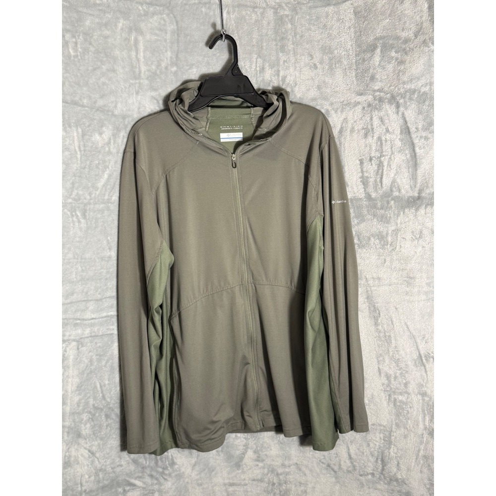 Columbia Omni-Wick Full Zip Hoodie Womens 1X Green Mesh Active Jacket
